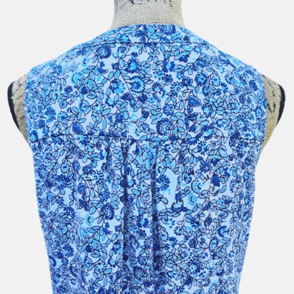 Maternity Gap Sleeves Fit- Flare Chic Blue/White Floral Dress, Size XS - Picture 5 of 6